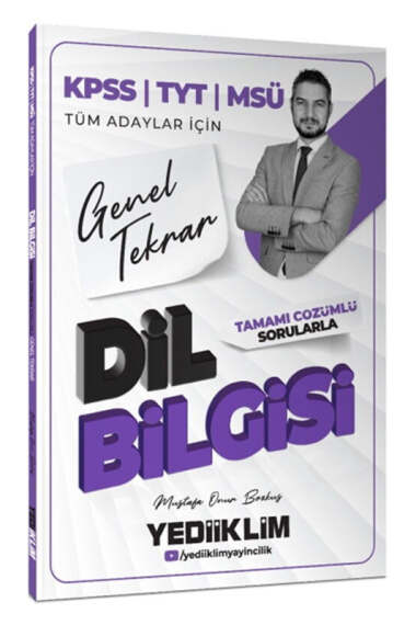 Yediiklim Yayınları 2026 KPSS TYT MSÜ Tüm Adaylar İçin Dil Bilgisi Tamamı Çözümlü Sorularla Genel Tekrar - Yediiklim Yayınları kitap kapağı