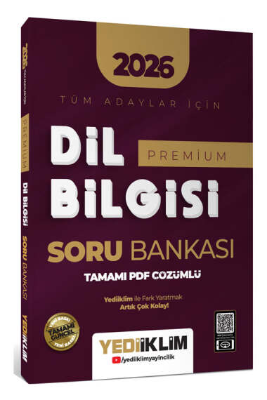 Yediiklim Yayınları 2026 Tüm Adaylar İçin Dil Bilgisi Premium Tamamı PDF Çözümlü Soru Bankası - Yediiklim Yayınları kitap kapağı