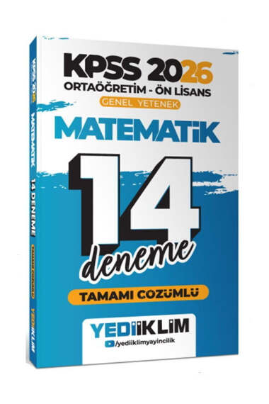 Yediiklim Yayınları 2026 KPSS Ortaöğretim Ön Lisans Genel Yetenek Matematik Tamamı Çözümlü 14 Deneme - Yediiklim Yayınları kitap kapağı