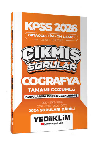 Yediiklim Yayınları KPSS 2026 Ortaöğretim-Önlisans Coğrafya Konularına Göre Çıkmış Sorular - Yediiklim Yayınları kitap kapağı
