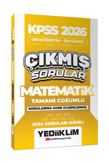 Yediiklim Yayınları KPSS 2026 Ortaöğretim-Önlisans Matematik Konularına Göre Çıkmış Sorular - Yediiklim Yayınları kitap kapağı