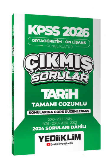 Yediiklim Yayınları KPSS 2026 Ortaöğretim-Önlisans Tarih Konularına Göre Çıkmış Sorular - Yediiklim Yayınları kitap kapağı