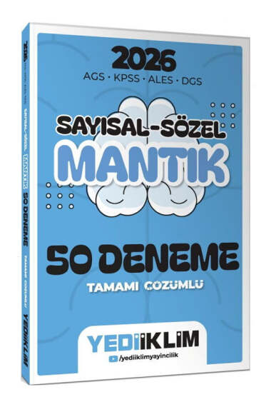 Yediiklim Yayınları 2026 AGS KPSS ALES DGS Sayısal Sözel Mantık Tamamı Çözümlü 50 Deneme - Yediiklim Yayınları kitap kapağı