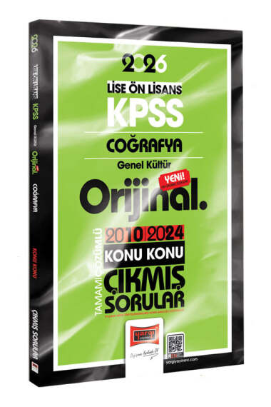 Yargı Yayınları 2026 KPSS Lise-Önlisans Coğrafya Orijinal 2010-2024 Konu Konu Çıkmış Sorular - Yargı KPSS kitap kapağı