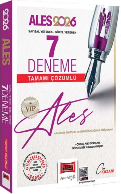 Yargı Yayınları 2026 ALES VIP Sayısal Sözel Yetenek Tamamı Çözümlü 7 Deneme - Yargı Yayınları kitap kapağı