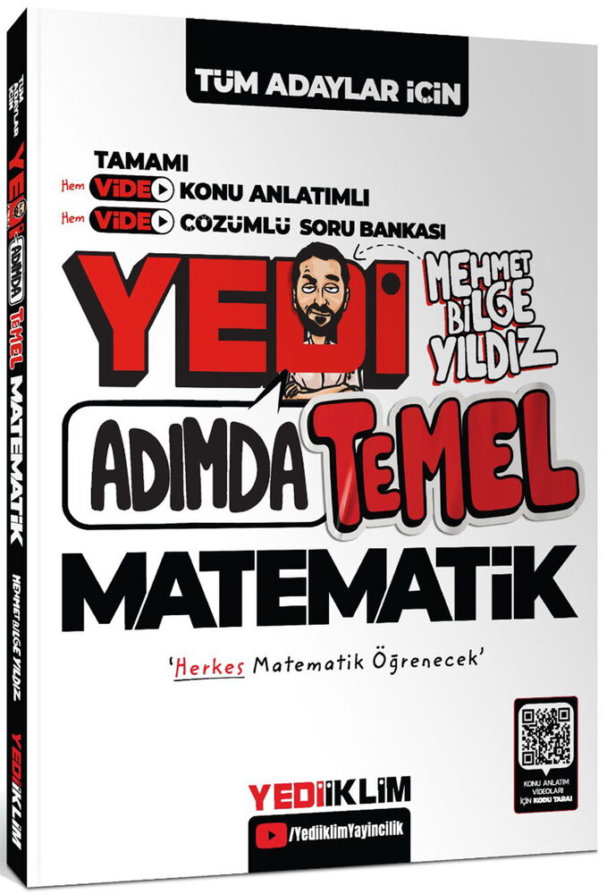Yediiklim Yayınları Tüm Adaylar için Yedi Adımda Temel Matematik Video Konu Anlatımlı Video Çözümlü Soru Bankası - Yediiklim Yayınları kitap kapağı