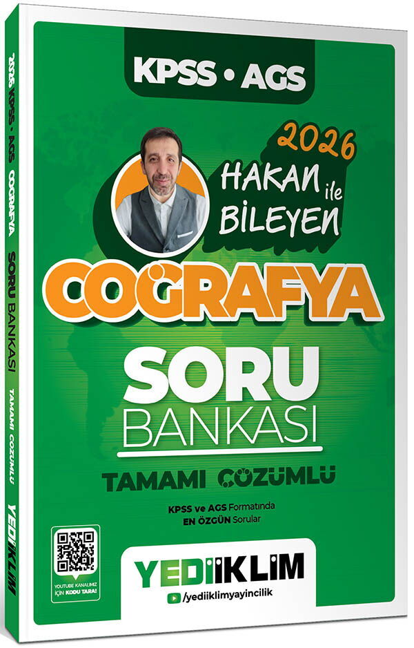 Yediiklim Yayınları 2026 KPSS AGS Coğrafya Tamamı Çözümlü Soru Bankası Hakan Bileyen - Yediiklim Yayınları kitap kapağı