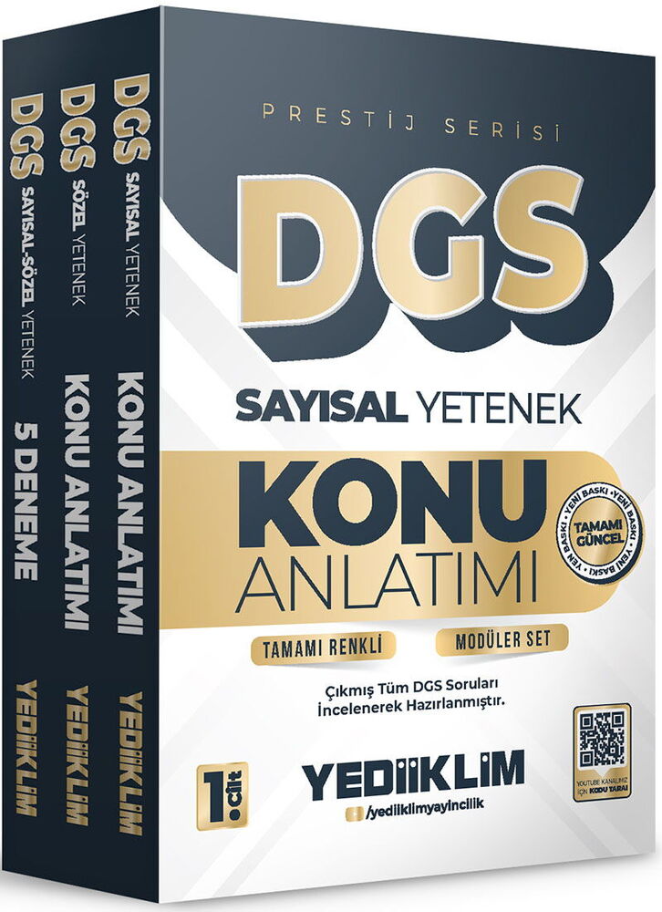 Yediiklim Yayınları 2026 DGS Prestij Serisi Tamamı Renkli Konu Anlatımı Modüler Set 3 Kitap - Yediiklim Yayınları kitap kapağı