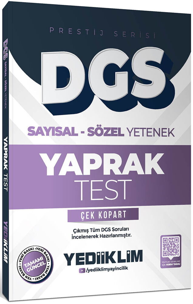 Yediiklim 2026 DGS Prestij Serisi Sayısal Sözel Yetenek Çek Kopart Yaprak Test - Yediiklim Yayınları kitap kapağı