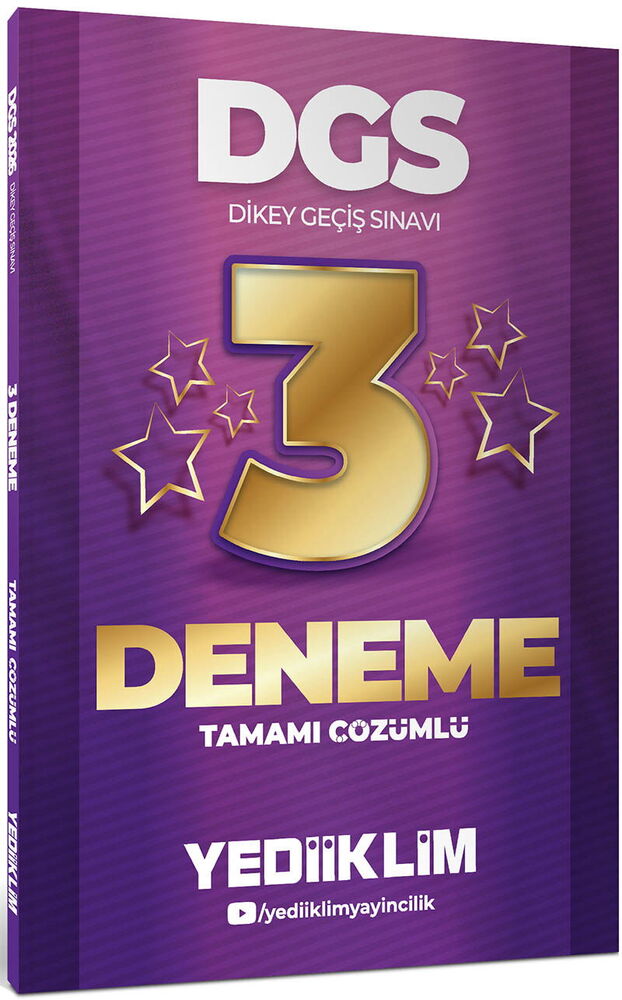 Yediiklim Yayınları 2026 DGS Tamamı Çözümlü 3 Yıldız Deneme - Yediiklim Yayınları kitap kapağı