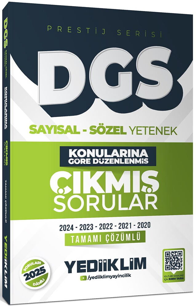 Yediiklim 2026 DGS Prestij Serisi Sayısal Sözel Yetenek Konularına Göre Düzenlenmiş Tamamı Çözümlü Çıkmış Sorular - Yediiklim Yayınları kitap kapağı