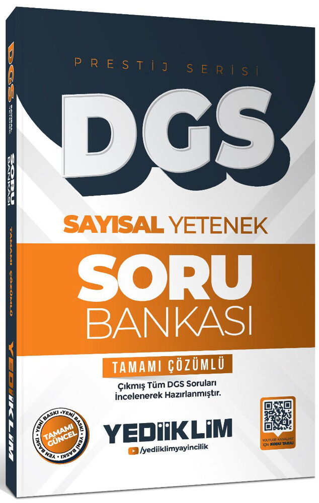 Yediiklim 2026 DGS Prestij Serisi Sayısal Yetenek Tamamı Çözümlü Soru Bankası - Yediiklim Yayınları kitap kapağı