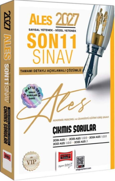 Yargı Yayınları 2027 ALES Sayısal Sözel Yetenek Son 11 Sınav Tamamı Çözümlü Çıkmış Sorular - Yargı Yayınları kitap kapağı