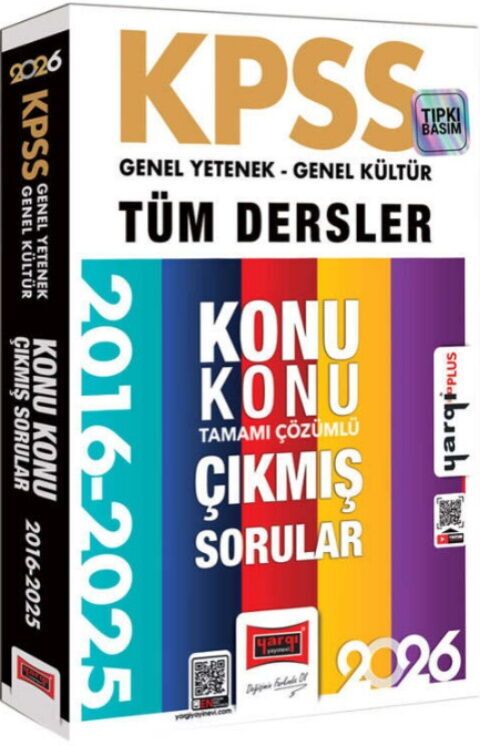 Yargı Yayınları 2026 KPSS Genel Kültür Genel Yetenek Tüm Dersler Tamamı Çözümlü 9 Yıl Çıkmış Sorular - Yargı Yayınları kitap kapağı