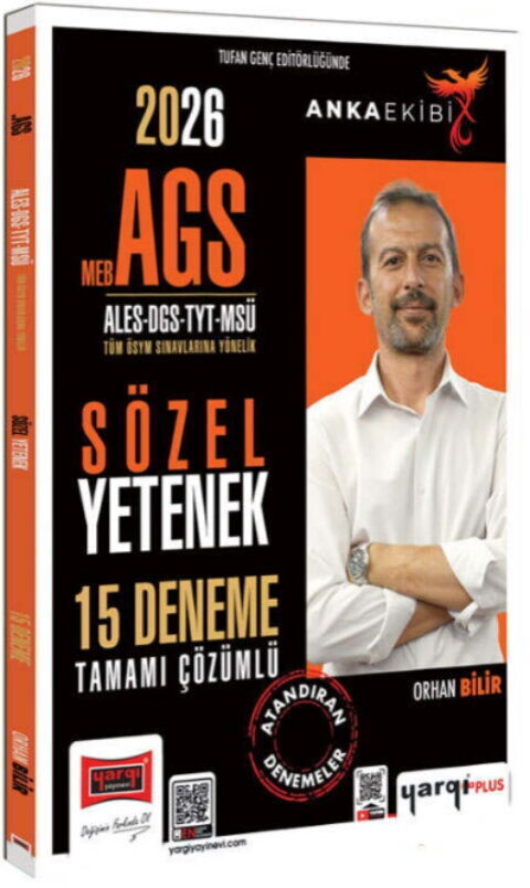 Yargı 2026 MEB AGS ALES DGS TYT MSÜ Anka Ekibi Sözel Yetenek Tamamı Çözümlü 15 Deneme - Yargı Yayınları kitap kapağı