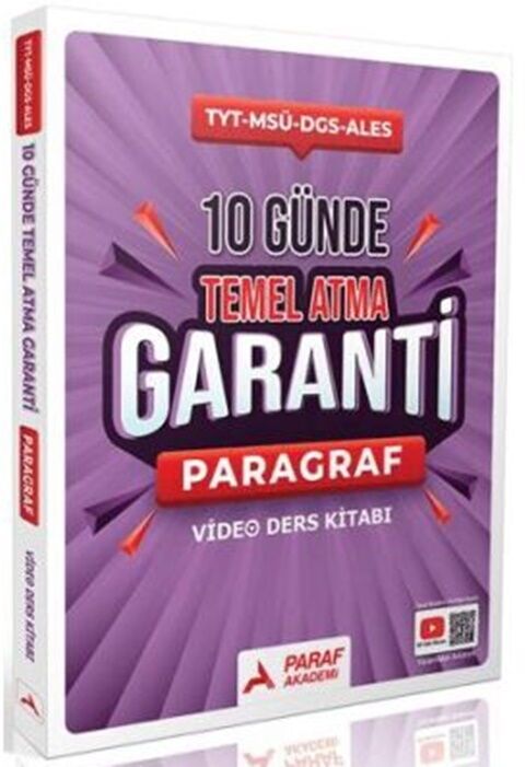 Paraf Yayınları TYT Paragraf Z Takımı 10 Günde Temel Atma Garanti Video Ders Kitabı - PARAF YAYINLARI kitap kapağı