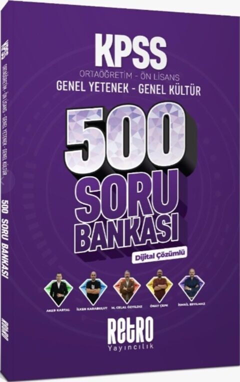 Retro Yayıncılık KPSS Genel Yetenek Genel Kültür Ortaöğretim Önlisans 500 Soru Bankası - Retro Yayınları kitap kapağı
