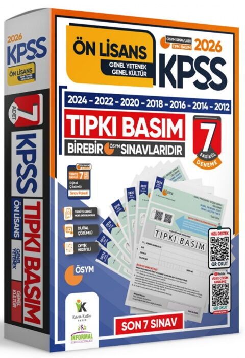 İnformal Yayınları 2026 KPSS Ön Lisans ÖSYM Çıkmış Soru Tıpkı Basım 7 li Deneme - İnformal Yayınları kitap kapağı