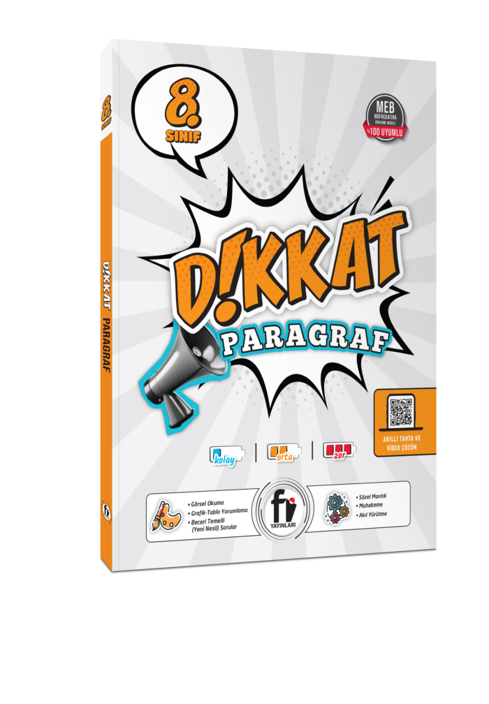 Fi Yayınları 8. Sınıf Dikkat Paragraf Soru Bankası - Fi Yayınları kitap kapağı