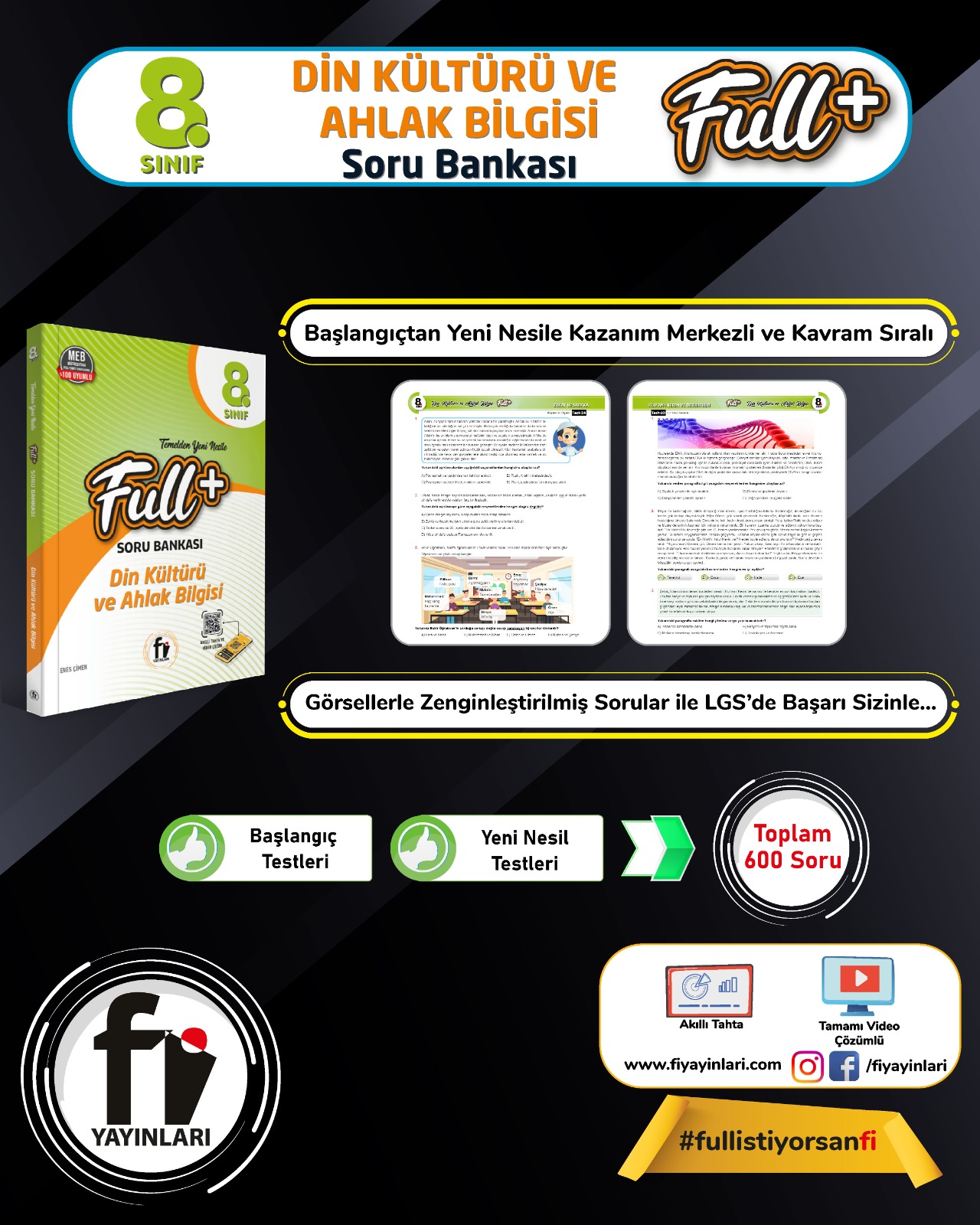 Fi Yayınları 8. Sınıf Full+ Din Kültürü ve Ahlak Bilgisi Soru Bankası - Fi Yayınları kitap kapağı
