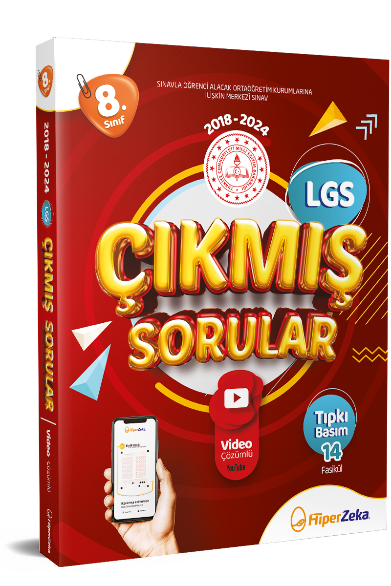 HİPER ZEKA YAYINLARI 8. Sınıf LGS 2018-2024 Çıkmış Sorular | MEB - HİPER ZEKA YAYINLARI kitap kapağı