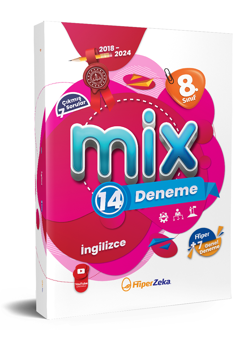 HİPER ZEKA YAYINLARI 8. Sınıf MİX T.C. İngilizce 14 Deneme - HİPER ZEKA YAYINLARI kitap kapağı