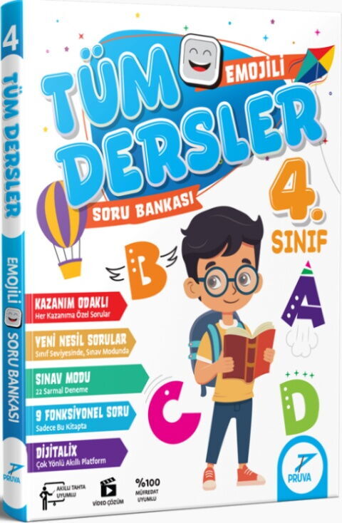 Pruva Akademi Yayınları 4. Sınıf Tüm Dersler Emojili Soru Bankası - Pruva Akademi Yayınları kitap kapağı