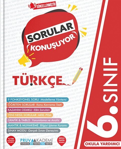 Pruva Akademi Yayınları 6. Sınıf Sorular Konuşuyor Soru Bankası Türkçe - Pruva Akademi Yayınları kitap kapağı