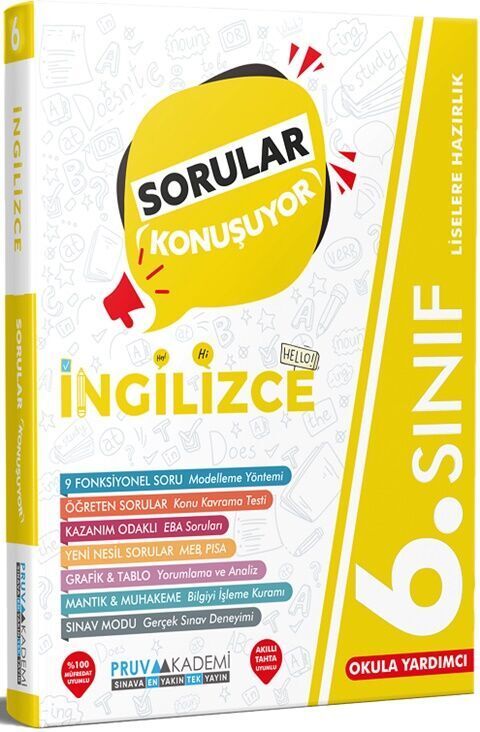 Pruva Akademi Yayınları 6. Sınıf Sorular Konuşuyor Soru Bankası İngilizce - Pruva Akademi Yayınları kitap kapağı