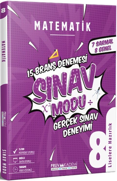 Pruva Akademi Yayınları 8. Sınıf Sınav Modu Branş Denemesi Matematik - Pruva Akademi Yayınları kitap kapağı