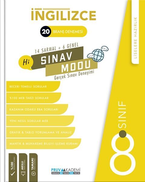 Pruva Akademi Yayınları 8. Sınıf Sınav Modu Branş Denemesi İngilizce - Pruva Akademi Yayınları kitap kapağı