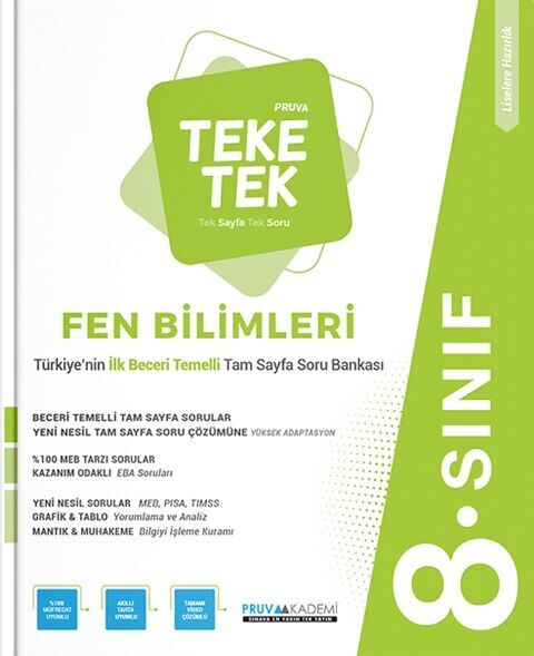 Pruva Akademi Yayınları 8. Sınıf Teke Tek Soru Bankası Fen Bilimleri - Pruva Akademi Yayınları kitap kapağı