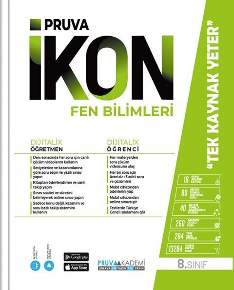 Pruva Akademi Yayınları 8. Sınıf İkon Etkinlikli Soru Bankası Fen Bilimleri - Pruva Akademi Yayınları kitap kapağı