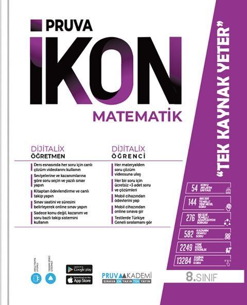 Pruva Akademi Yayınları 8. Sınıf İkon Etkinlikli Soru Bankası Matematik - Pruva Akademi Yayınları kitap kapağı