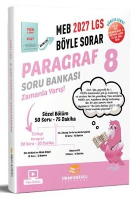 Sinan Kuzucu Yayınları 8. Sınıf Paragraf Soru Bankası - Sinan Kuzucu Yayınları kitap kapağı