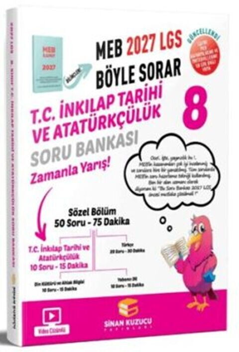Sinan Kuzucu Yayınları 8. Sınıf T.C. İnkılap Tarihi ve Atatürkçülük Soru Bankası - Sinan Kuzucu Yayınları kitap kapağı