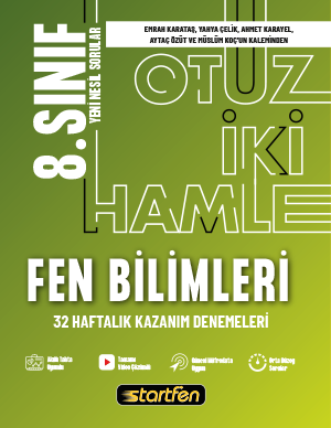 Startfen Yayınları 8. Sınıf Fen Bilimleri 32 Deneme Haftalık Kazanım Denemeleri - Startfen Yayınları kitap kapağı