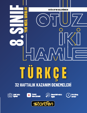 Startfen Yayınları 8. Sınıf Türkçe 32 Hamle Haftalık Kazanım Denemeleri - Startfen Yayınları kitap kapağı