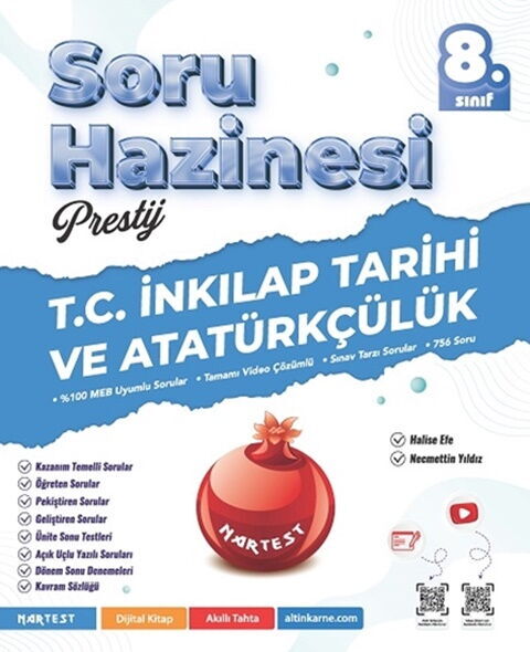 8. Sınıf Prestij T.C. İnkılap Tarihi Ve Atatürkçülük Soru Hazinesi - Nartest Yayınevi kitap kapağı