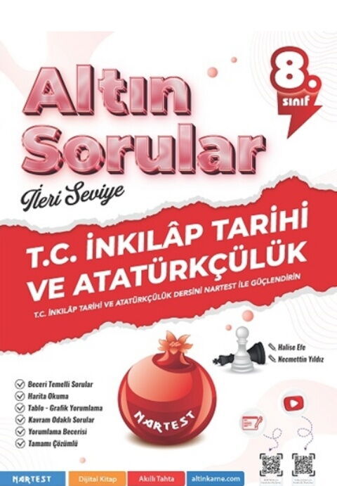 8. Sınıf Altın Sorular T.C. İnkilap Tarihi ve Atatürkçülük Soru Bankası - Nartest Yayınevi kitap kapağı