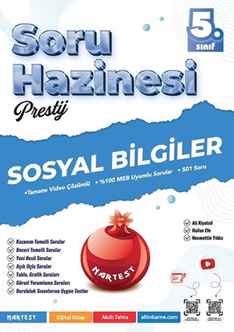 5. Sınıf Sosyal Bilgiler Prestij Soru Hazinesi - Nartest Yayınevi kitap kapağı
