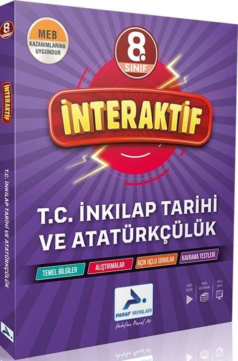 8. Sınıf İnteraktif T.C. İnkılap Tarihi ve Atatürkçülük Soru Bankası - Paraf Yayınları kitap kapağı