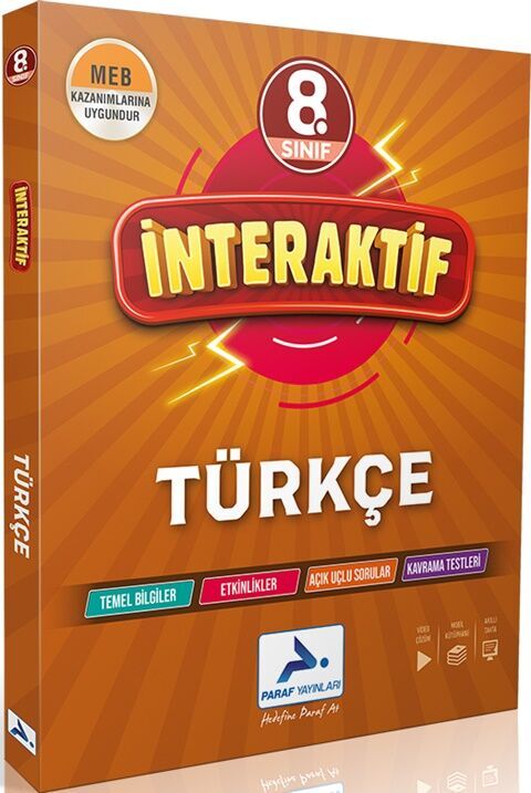 8. Sınıf İnteraktif Türkçe Soru Kütüphanesi - Paraf Yayınları kitap kapağı