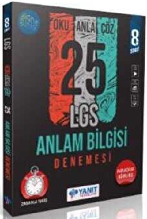 8. Sınıf Anlam Bilgisi 25 Deneme - Yanıt Yayınları kitap kapağı
