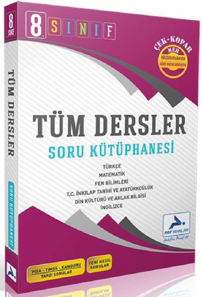 8. Sınıf Tüm Dersler Soru Kütüphanesi Çek Kopar - Paraf Yayınları kitap kapağı