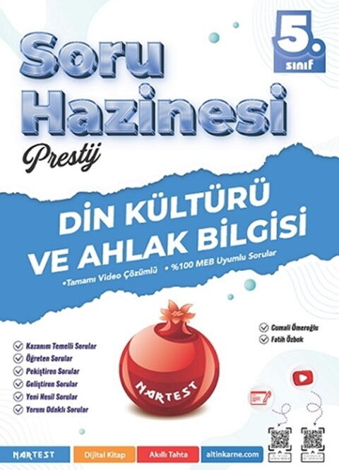 5. Sınıf Din Kültürü Ve Ahlak Bilgisi Prestij Soru Hazinesi - Nartest Yayınevi kitap kapağı