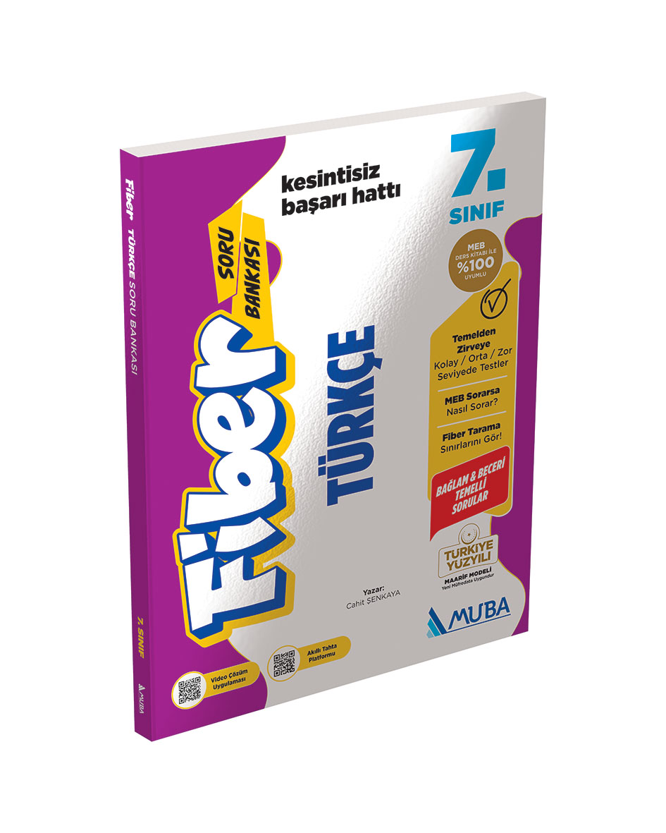 7. Sınıf Türkçe Fiber Soru Bankası - Muba Yayınları kitap kapağı