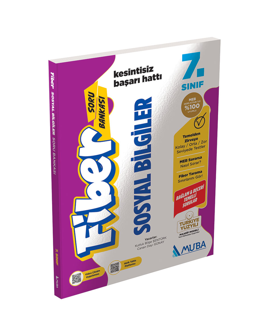 7. Sınıf Sosyal Bilgiler Fiber Soru Bankası - Muba Yayınları kitap kapağı