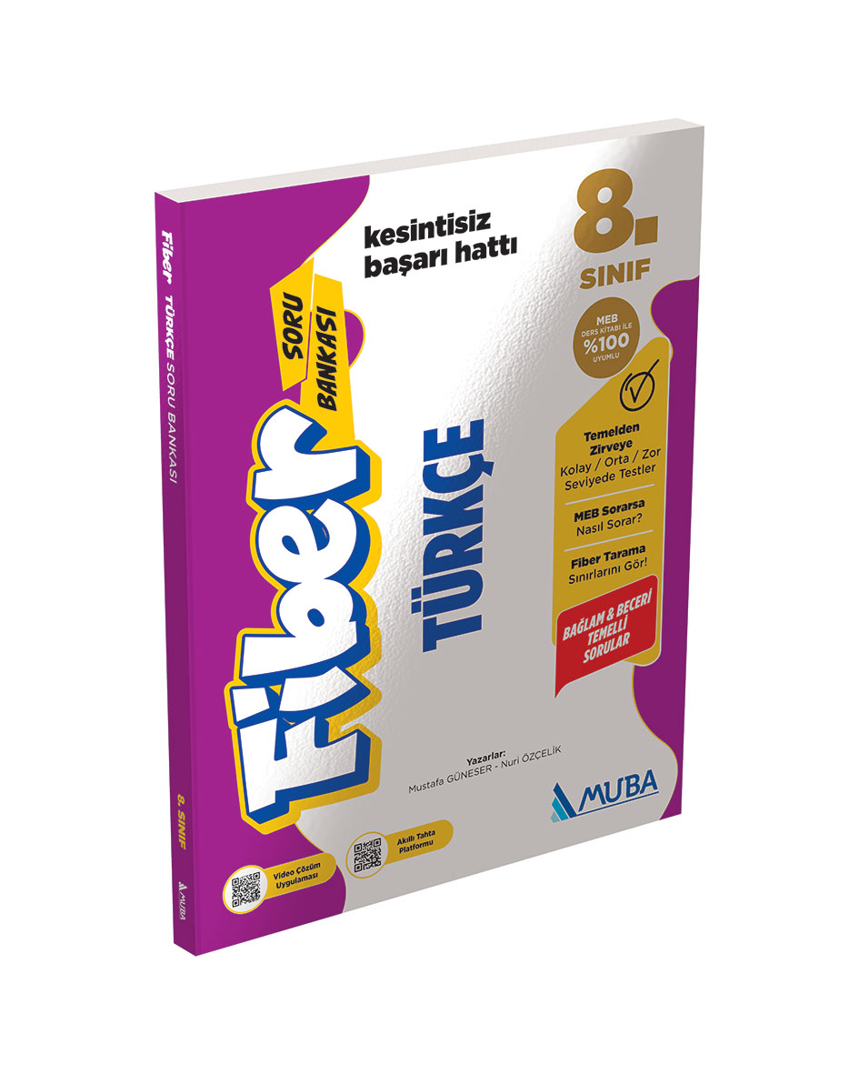 8. Sınıf Türkçe Fiber Soru Bankası - Muba Yayınları kitap kapağı