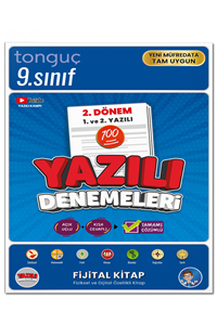 9. Sınıf Yazılı Denemeleri 2. Dönem 1 ve 2. Yazılı - Tonguç Akademi kitap kapağı